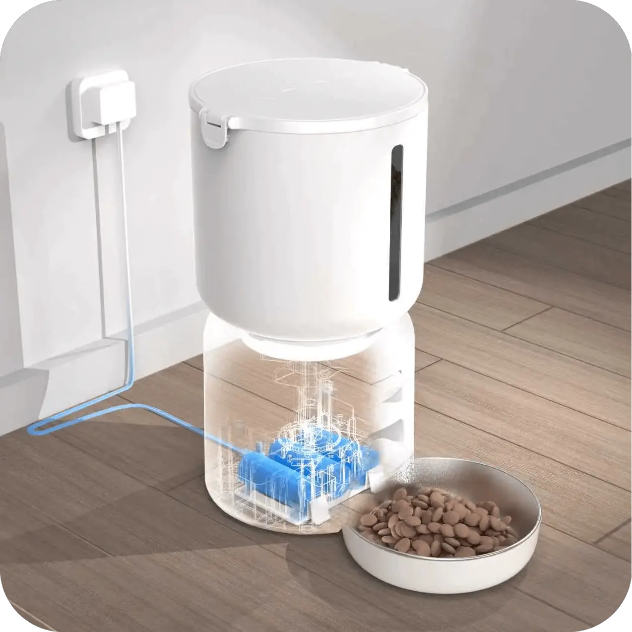 Display of the backup battery function of the smart cat feeder