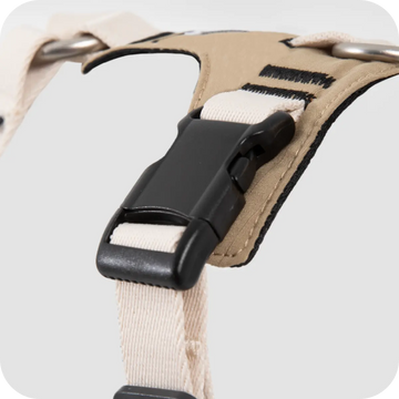 quick release buckle dog harness with secure lock design detail