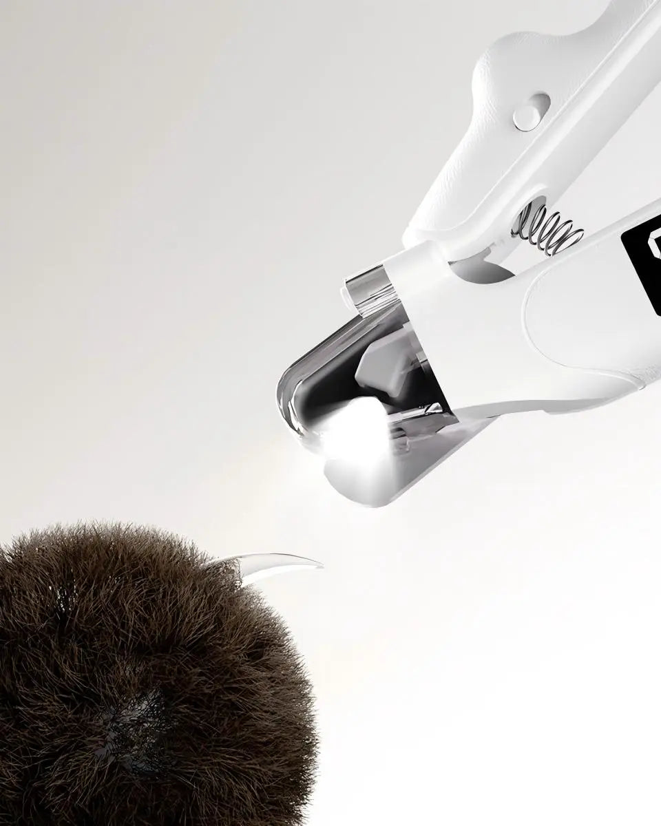 2-in-1 cat nail clippers with LED light to illuminate the quick for safer trimming.
