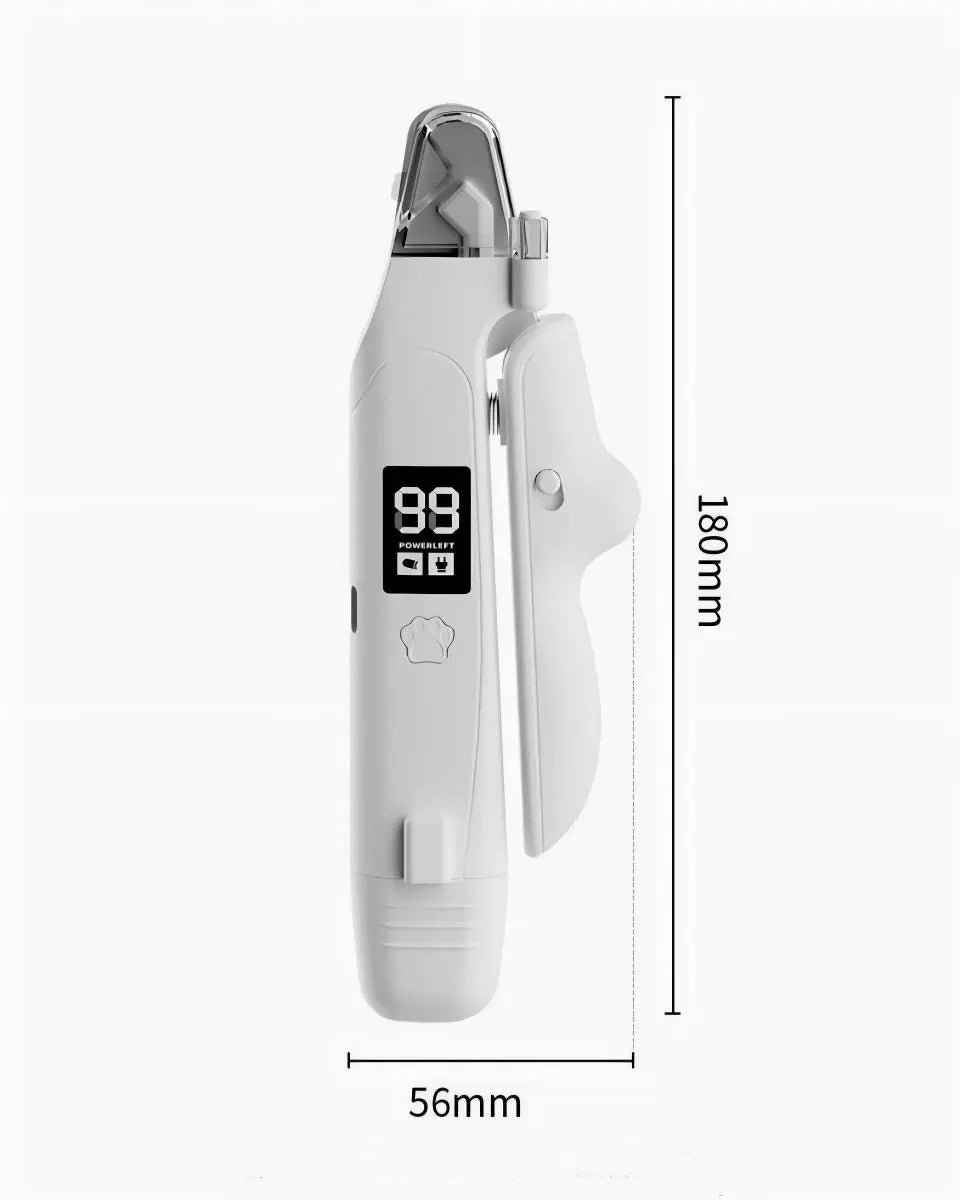 2-in-1 cat nail clippers size guide showing 180mm length and 56mm width.